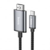 Адаптер Hoco UA27 кабель Type-C - HDMI (1080P,2 м) цвет: металлик
