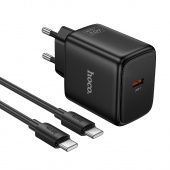 Сетевое зарядное устройство Hoco N83 (PD40W+кабель Type C-Type-C)  цвет: черный 