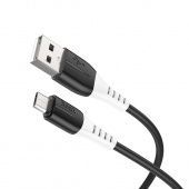 Дата-кабель Hoco X82 Micro (силиконовый 1м., 2.4A) цвет: Чёрный