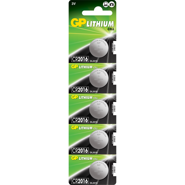 Литиевые батарейки GP Lithium CR2016/5BP