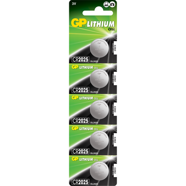 Литиевые батарейки GP Lithium CR2025/5BP