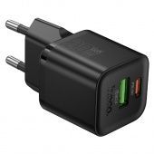 Сетевое зарядное устройство Hoco N65 (QC3.0 +PD20W)  цвет: Чёрный