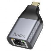 Адаптер Hoco UA35 Type-C - RJ45  цвет: металлик