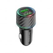 Автомобильное ЗУ Borofone BZ21A (2USB:QC3.0,36W с подсветкой) цвет: Чёрный