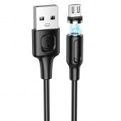 Дата-кабель BOROFONE BX41 Micro (магнитный, 1,0 м,2.4 A) цвет: Чёрный