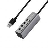 Адаптер Hoco HB1 USB - Xaб на 4 USB цвет: графитовый