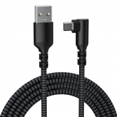 Кабель BreezyTech SL005 USB to Type-C (1 м,угловой,нейлон,18W) цвет: Чёрный