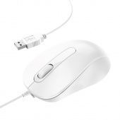 Мышь проводная Borofone BG4 (2кн+кол/кн, 1.5 м., DPI: 1000) цвет: белый