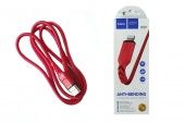 Дата-кабель Hoco X59 IP (1 м, 2.4 A,нейлон) цвет: красный