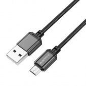 Дата-кабель Borofone BX87 Micro (1м.,нейлон 2.4A) цвет: Чёрный