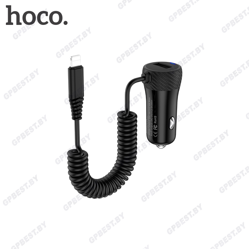 Автомобильное ЗУ Hoco Z21A (IP 2.4A + 1USB: 2.4A)