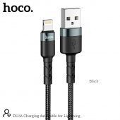 Дата-кабель Hoco DU46 IP (нейлон 1 м, 2.4 A) цвет: Чёрный