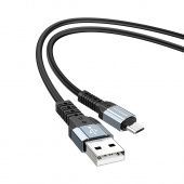 Дата-кабель BOROFONE BX64 Micro (силикон 1м.,2.4A) цвет: Чёрный