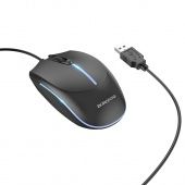 Мышь проводная Borofone BG10 (с подсветкой, 1.5 м.) цвет: Чёрный