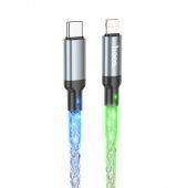 Дата-кабель Hoco U112 Lighting - Type-C (светящийся 1 м) цвет: серый
