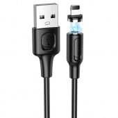 Дата-кабель BOROFONE BX41 IP (магнитный,1,0 м,2.4 A) цвет: Чёрный