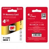 Micro SD карта памяти 4GB Class 6 Borofone (без адаптера)