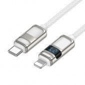Дата-кабель Hoco U137 Type-C to IP (PD27W с дисплеем,1.2 м) цвет: белый