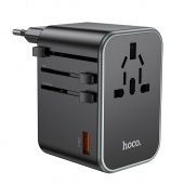 Сетевой адаптер-переходник Hoco AC17 (3 порта,PD65W(2C1A)) цвет: Чёрный