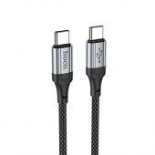 Дата-кабель Hoco X102 Type-C to Type-C (60W,нейлон,1 м) цвет: Чёрный