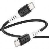 Дата-кабель Hoco X82 Type-C to Type-C (силиконовый 60W, 1 м) цвет: Чёрный