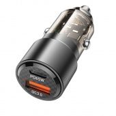 Автомобильное ЗУ Borofone BZ20A (USB:QC3.0+Type-C,83W) цвет: Чёрный