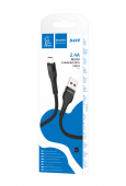 Дата-кабель VDENMENV D60V Micro (нейлон,1м., 2.4A) цвет: Чёрный