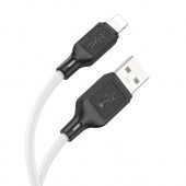 Дата-кабель Hoco X90 IP (силиконовый 1м., 2.4A) цвет: белый