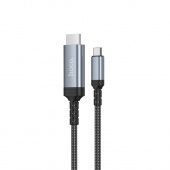 Адаптер Hoco UA43 кабель Type-C to HDMI, нейлон,4K, 1,8 м цвет: металлик     