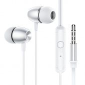Наушники BOROFONE BM57 с микрофоном (металл, 1.2 м), цвет: серебро