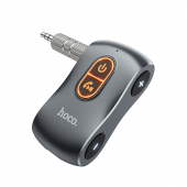 Автомобильный беспроводной AUX адаптер Hoco E73 (3,5 Jack - Bluetooth), цвет: металлик