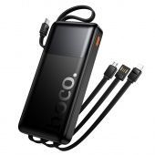 Внешний аккумулятор Hoco J156  10 000 mAh (22.5W+PD20W + 4 кабеля) цвет: черный 