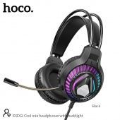 Наушники Hoco ESD12 полноразмерные игровые с микрофоном (2 м., USB+2*3,5 мм, переходник 2*3,5мм) цвет: Чёрный