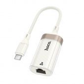 Адаптер Hoco UA41B  Type-C в RJ45 интернет 100 Mbps цвет: слоновая кость