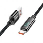 Дата-кабель Hoco U125 Type-C (5 A,дисплей,1.2 м) цвет: Чёрный