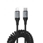 Дата-кабель Hoco X121 Type-C-IP (27W,пружинный,1,5 м) цвет: Чёрный