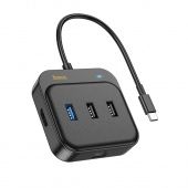 Адаптер Hoco HB37  6 в 1 (HDTV+RJ45+USB3.0+USB2.0*2+PD100W)