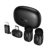 Микрофон Hoco L19 беспроводной IP /Type-C на клипсе цвет: Чёрный