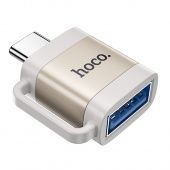 Адаптер Hoco UA31C  Type-C - USB 3.0 цвет: золото