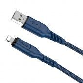 Дата-кабель Hoco X59 IP (2 м, 2.4 A,нейлон) цвет: синий