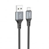 Дата-кабель Hoco X92 Micro (силиконовый 3 м) цвет: Чёрный