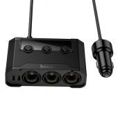 Автомобильное ЗУ Hoco Z64 (240W,1 м.4 порта, дисплей, 3 прик-ля) цвет: черный 