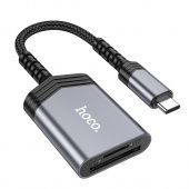 Картридер Hoco UA25  2 в 1 (Type-C/SD/TF card) цвет: металлик