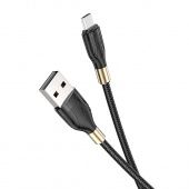 Дата-кабель Hoco U92 Micro (1.2 м,нейлон,2.4A) цвет: Чёрный