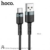 Дата-кабель Hoco DU46 Type-C (нейлон 1 м, 3 A) цвет: Чёрный