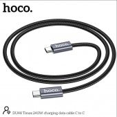Дата-кабель Hoco DU48 Type-C- Type-C (240W, нейлон 1, 8 м) цвет: Чёрный