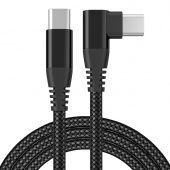 Кабель BreezyTech SL0010 Type-C to Type-C (1 м,угловой,нейлон,60W) цвет: Чёрный