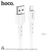 Дата-кабель Hoco DU01 IP (1 м, 2.4 A) цвет: белый