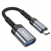 Адаптер Hoco UA24 Type-C - USB 3.0 цвет: металлик