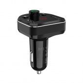 FM-модулятор с автомобильным ЗУ Hoco DE1 (2 USB 3.1A) цвет: Чёрный